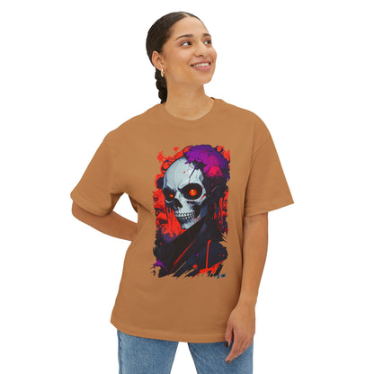 Edgy Skull Graphic Tee, Oversized T-Shirt for Casual Wear, Halloween Costume, Streetwear Fashion, Unisex Gift Idea