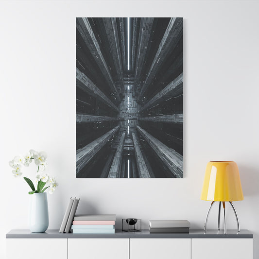 Futuristic Stretched Canvas Art, Modern Wall Decor, Sci-Fi Artwork, Perfect for Home or Office, Unique Gift Idea, Abstract Design