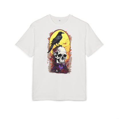 Gothic Raven & Skull Tee, Unisex Oversized Shirt, Edgy Halloween Fashion, Alternative Streetwear, Unique Graphic Tee, Perfect Gift