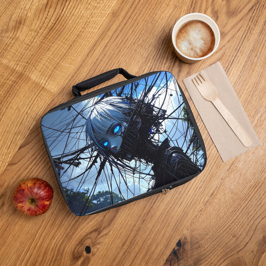 Futuristic Lunch Bag with Cyberpunk Design, Insulated Lunch Tote, Eco-Friendly Meal Carrier, School Bag, Anime Style Lunchbox