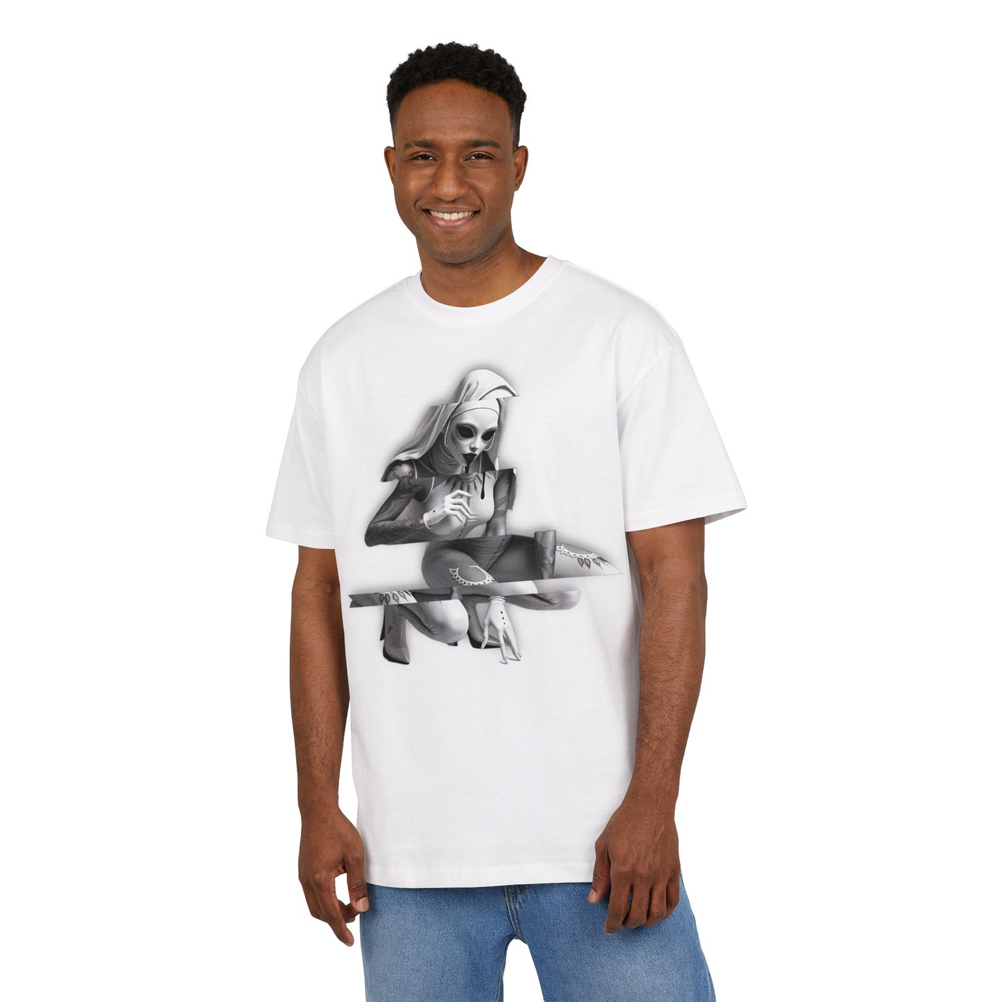 Unisex Heavy Oversize Tee with Horror Design