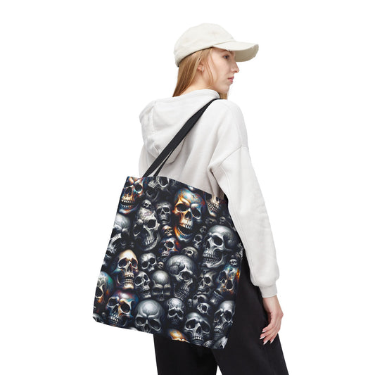 Gothic Skull Tote Bag | Gift for Halloween, Alternative Fashion, Edgy Eco-Friendly Bag, Casual Everyday Use