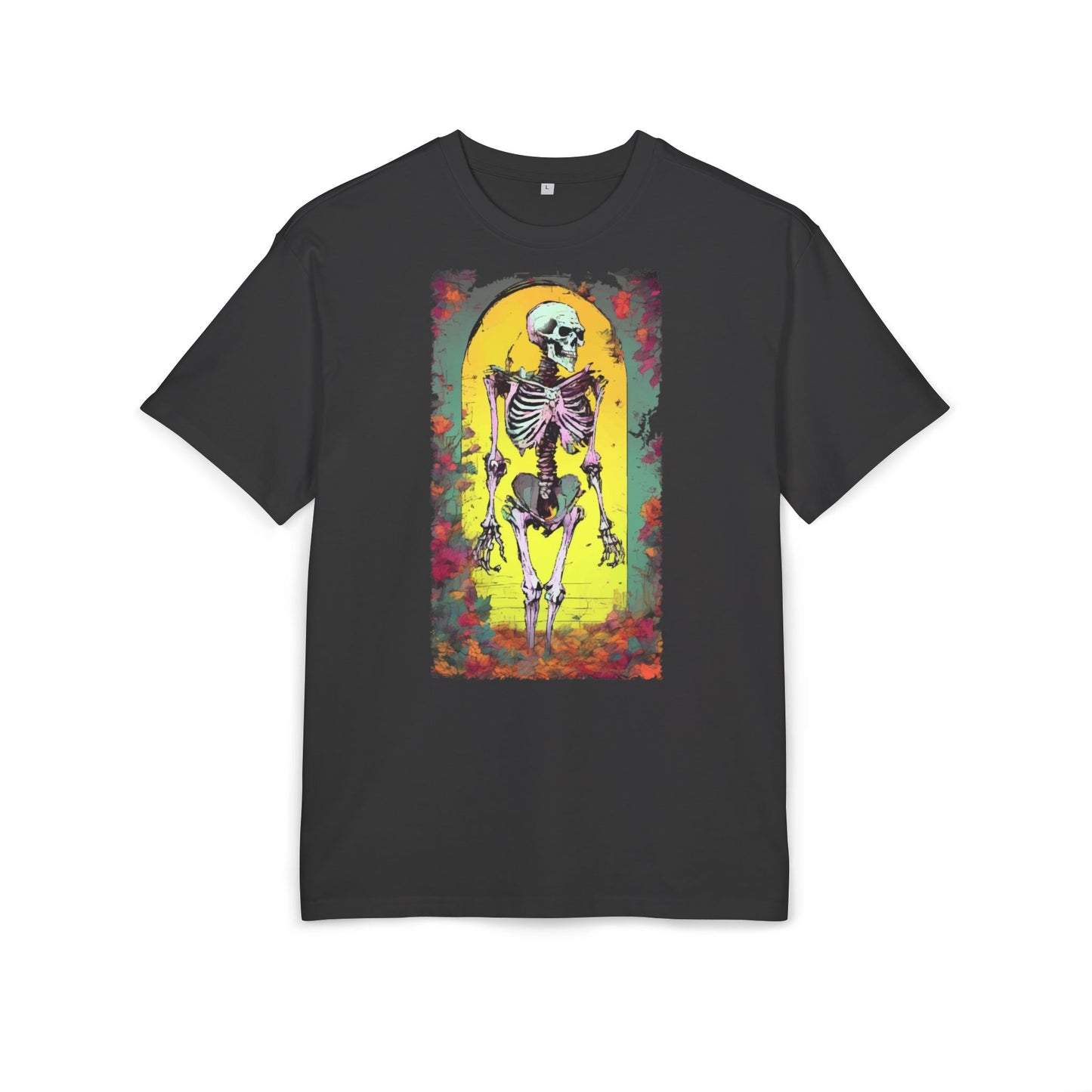 Skeleton Graphic Oversize Tee - Unisex Halloween Shirt, Comfortable Casual Wear, Spooky Vibes, Perfect for Parties and Everyday