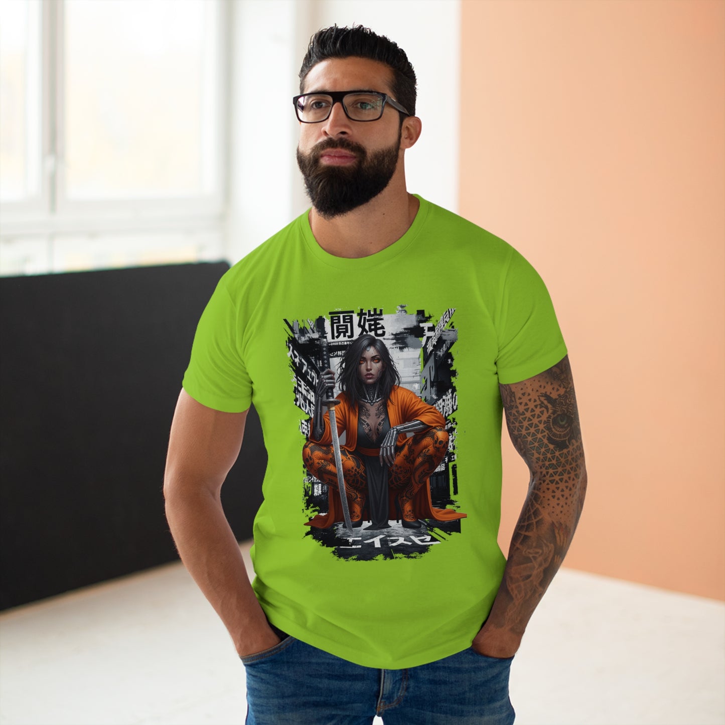Urban Samurai Unisex T-shirt, Graphic Tee for Anime Fans, Streetwear Fashion, Unique Gift for Birthdays, Casual Wear