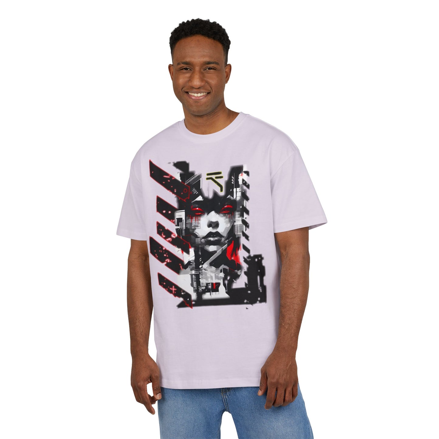 Unisex Heavy Oversize Tee with Urban Art Design - Streetwear Style Tee