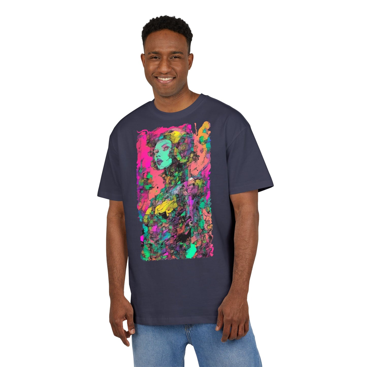 Artistic Oversize Tee - Vibrant Graphic Shirt, Casual Streetwear, Unique Gift for Art Lovers, Everyday Wear, Graphic Tee