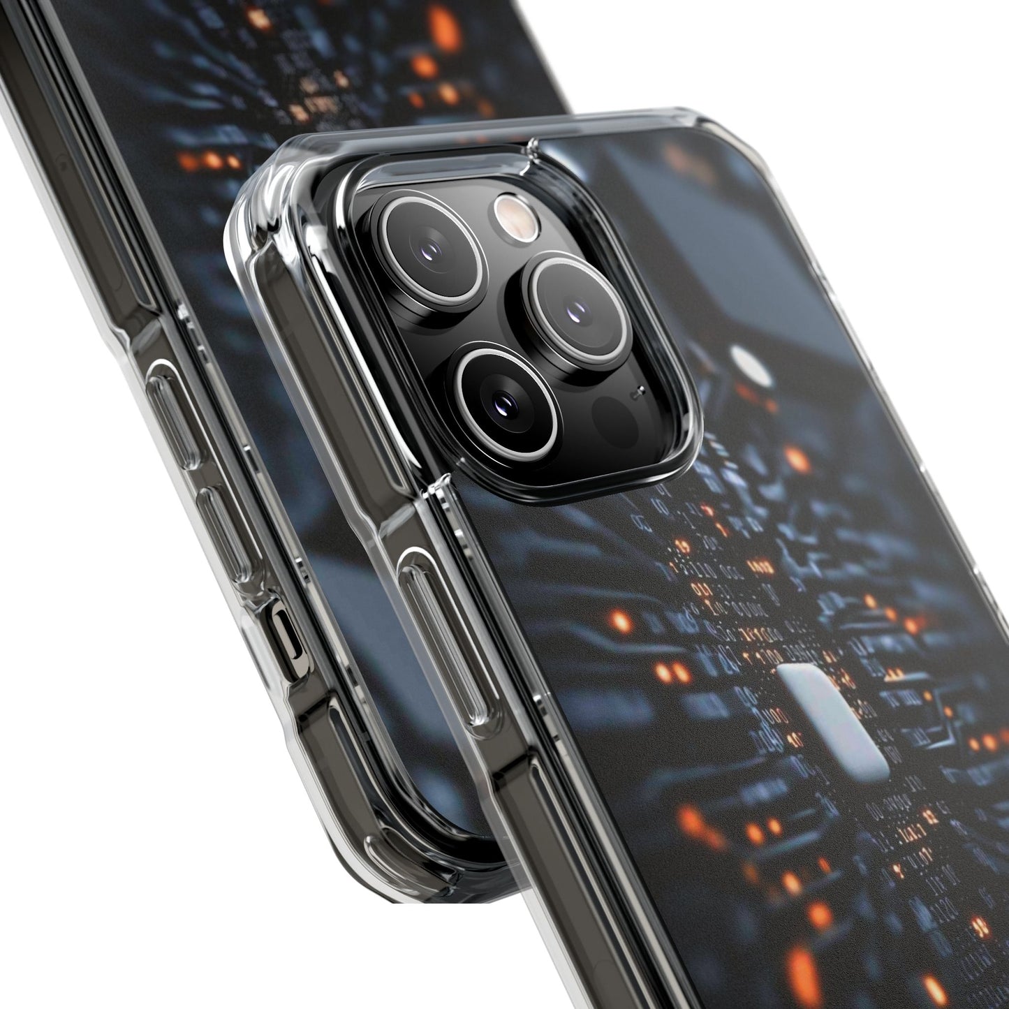 Magnetic Clear Impact Phone Case - Tech-Inspired Design, Perfect for Gadget Lovers, Birthday Gift, Tech Accessories, Durable Protection