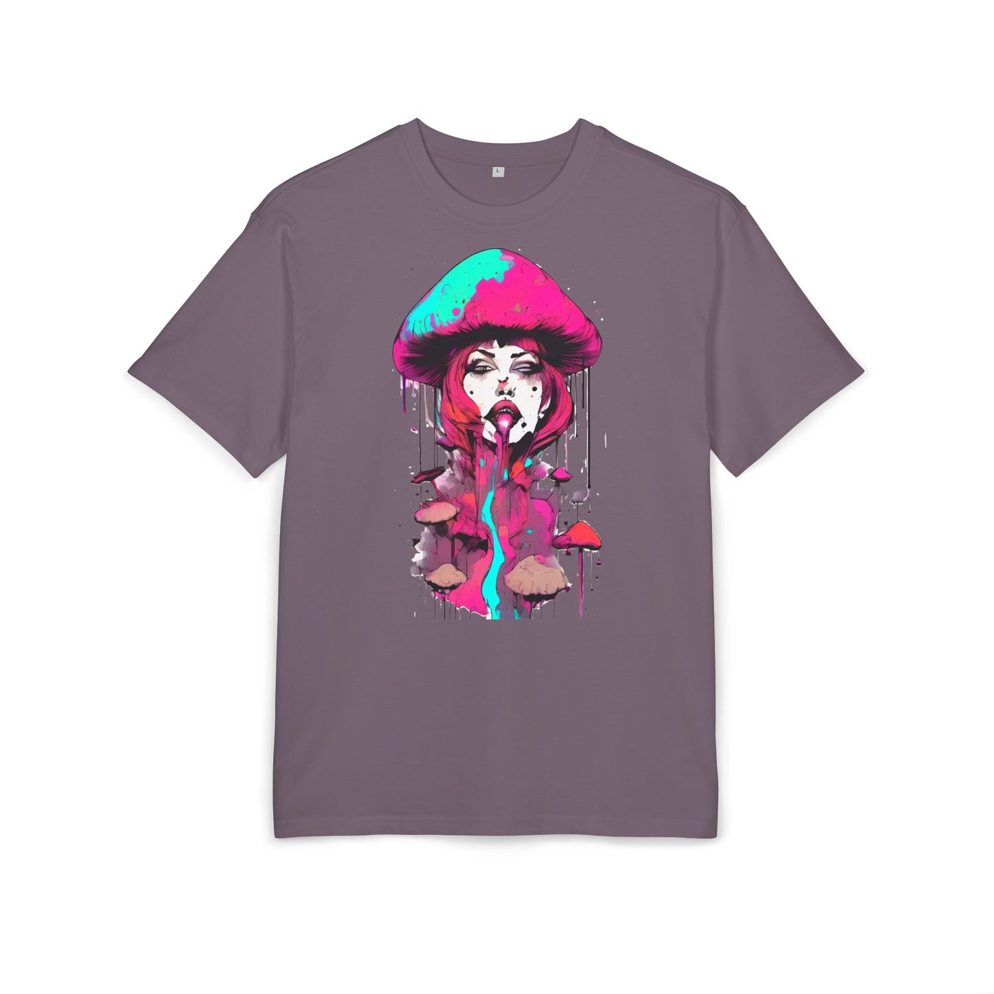 Vibrant Mushroom Art Unisex Heavy Oversize Tee, Funky T-Shirt, Artistic Casual Wear, Gift for Art Lovers, Unique Streetwear