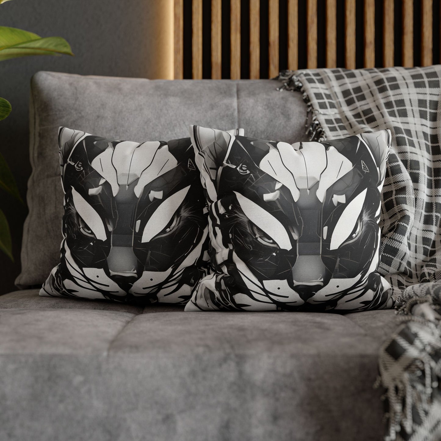 Square Pillowcase with Edgy Cyber Design