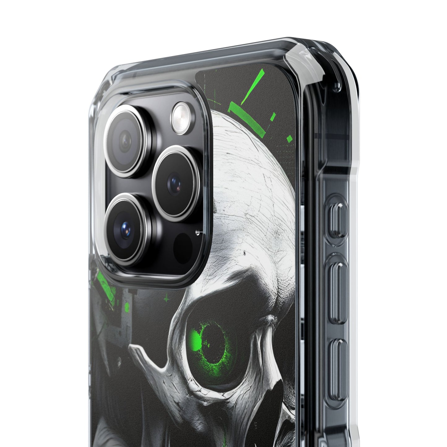 Edgy Skull Phone Case - Magnetic Clear Impact Cases, Unique Phone Cover, Goth Accessory, Halloween Gift, Stylish Tech Protection