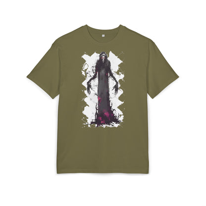 Eerie Spirit Unisex Heavy Oversize Tee, Halloween Costume T-Shirt, Casual Graphic Shirt, Gothic Tee, Spooky Art Apparel