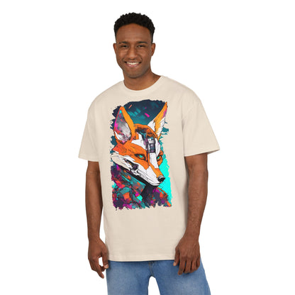 Futuristic Fox Design Unisex Oversize Tee, Graphic Tee, Cool T-Shirt, Unique Gift, Casual Wear