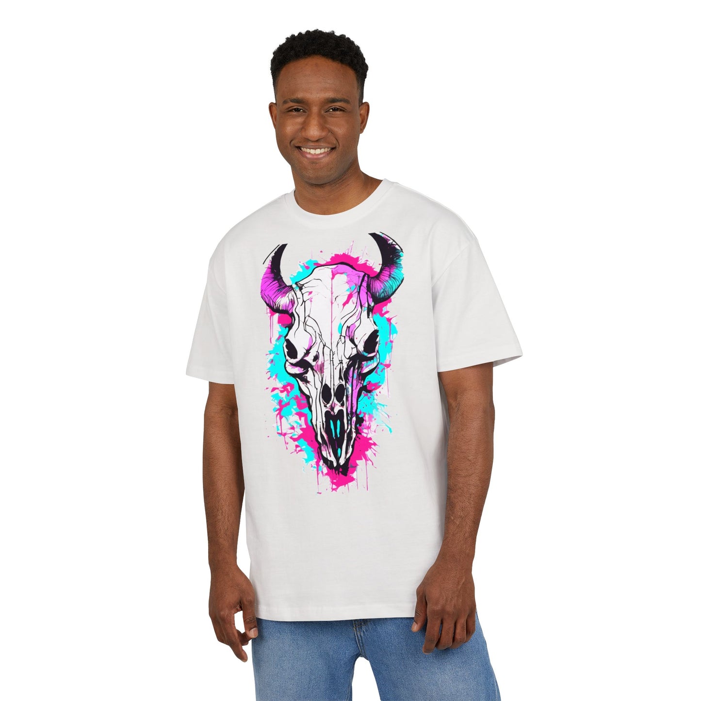 Vibrant Skull Graphic Tee for Art Lovers, Casual Wear, Unique Gift, Festival Apparel, Street Style Fashion