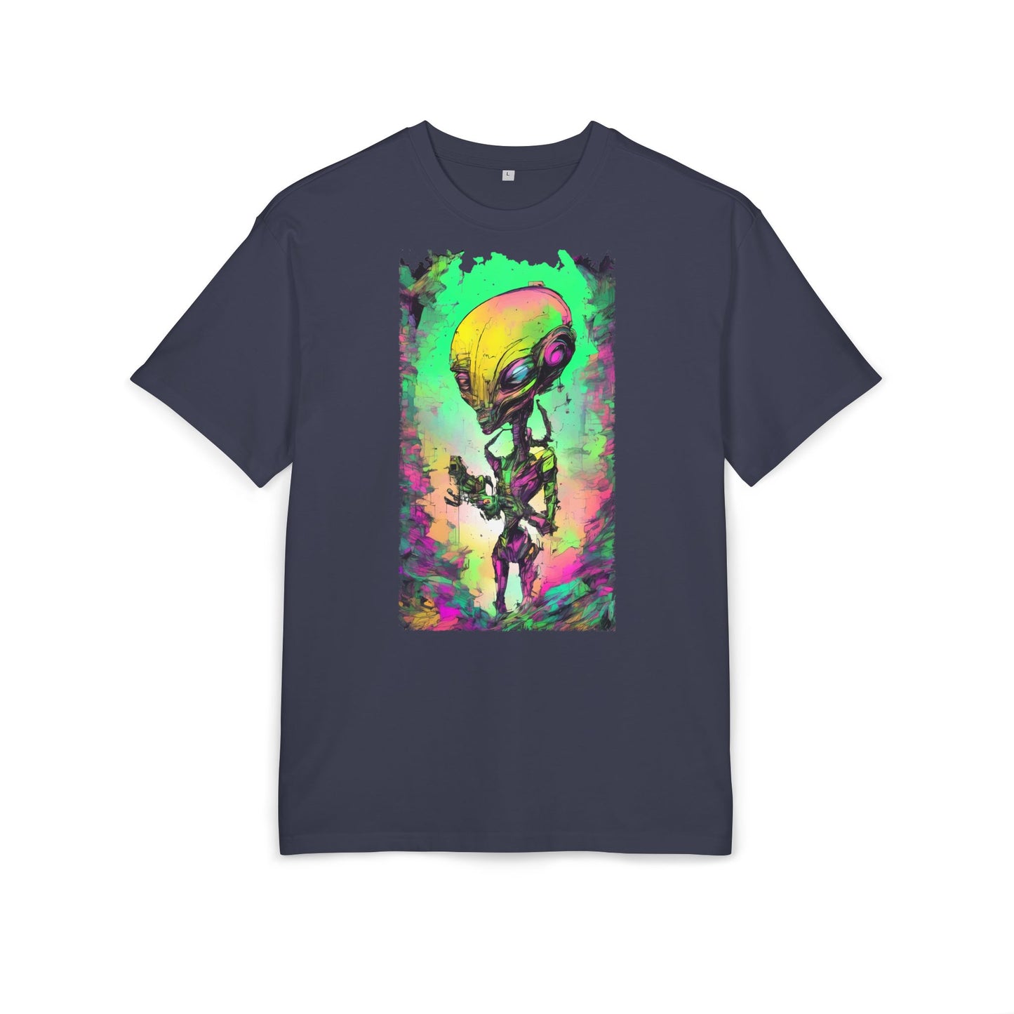 Cosmic Alien Art Tee - Unisex Heavy Oversize Tee, Retro Space Vibe Shirt, Gift for Sci-Fi Lovers, Casual Wear, Unique Graphic T-Shirt