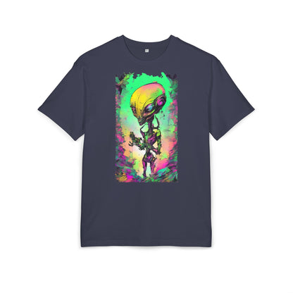 Cosmic Alien Art Tee - Unisex Heavy Oversize Tee, Retro Space Vibe Shirt, Gift for Sci-Fi Lovers, Casual Wear, Unique Graphic T-Shirt
