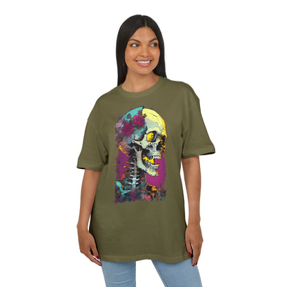 Colorful Skull Oversize Tee, Unisex Graphic Shirt, Edgy Streetwear, Casual Summer Top, Halloween Costume, Gift for Art Lovers