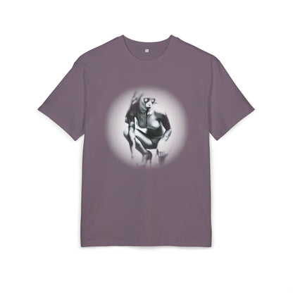 Stylish Unisex Heavy Oversize Tee with Artistic Graphic - Horror Design