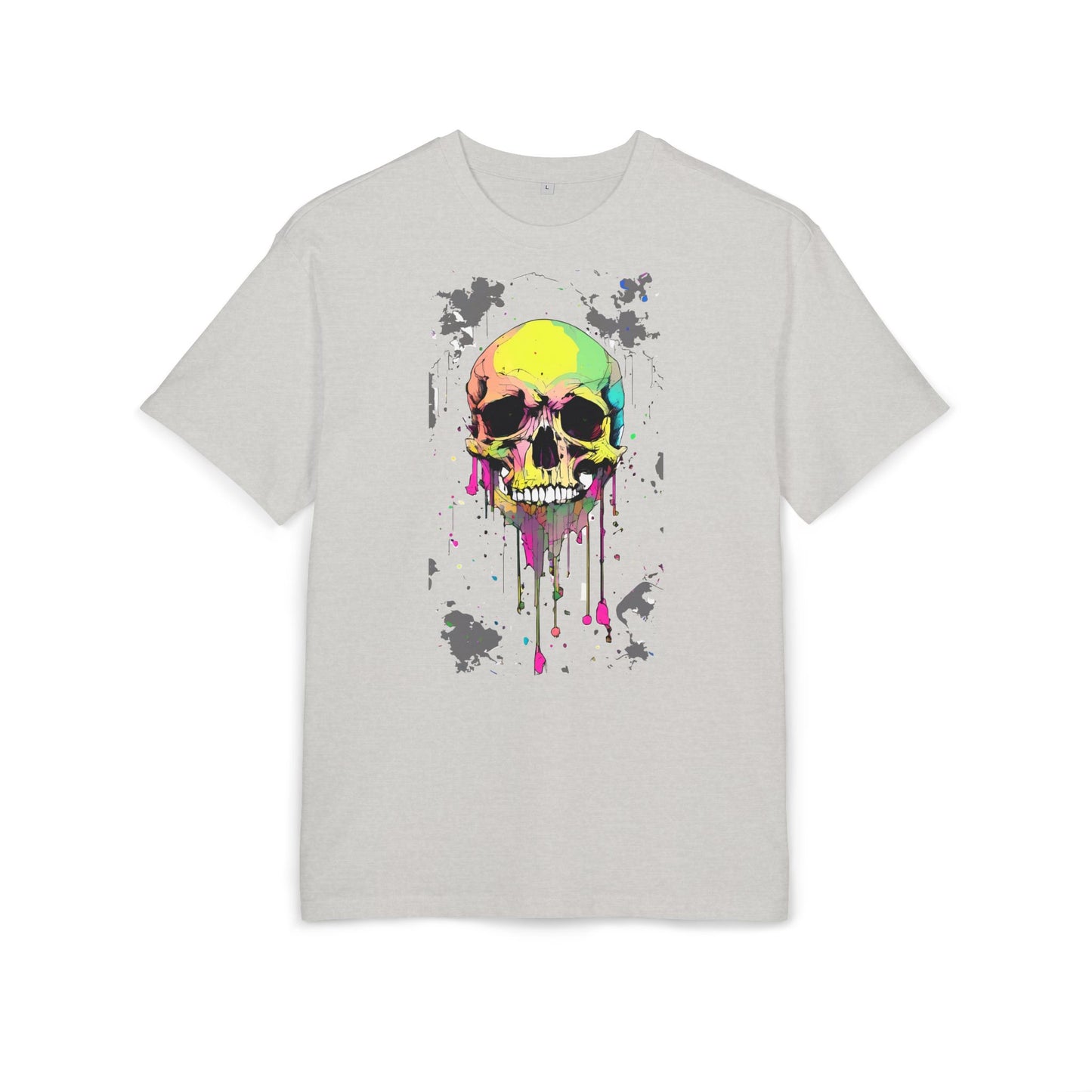 Colorful Skull Oversized Tee - Edgy Graphic Shirt for Casual Wear, Street Style, Gifts, etc.