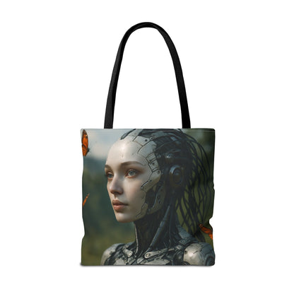 Futuristic Nature-Inspired Tote Bag, Eco-Friendly Bag, Gift for Tech Lovers, Reusable Shopping Bag, Art Tote for Nature Enthusiasts