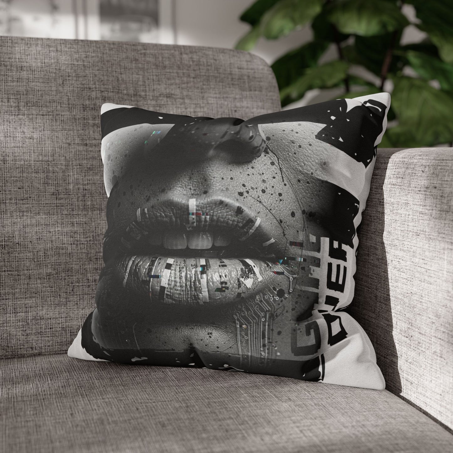 Stylish Spun Polyester Pillowcase, Decorative Accent, Unique Home Decor, Modern Living Room Cushion, Gift for Art Lovers