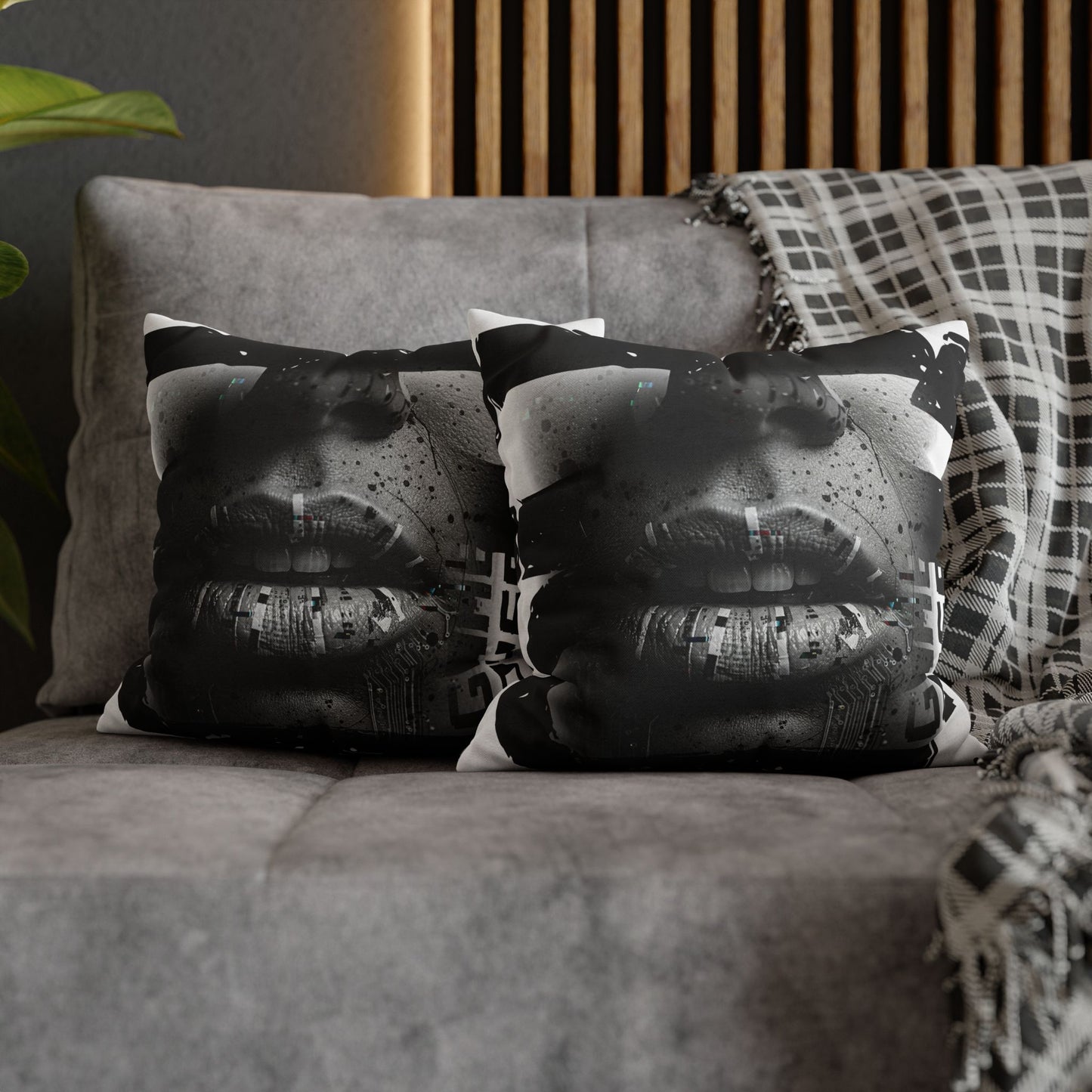 Stylish Spun Polyester Pillowcase, Decorative Accent, Unique Home Decor, Modern Living Room Cushion, Gift for Art Lovers