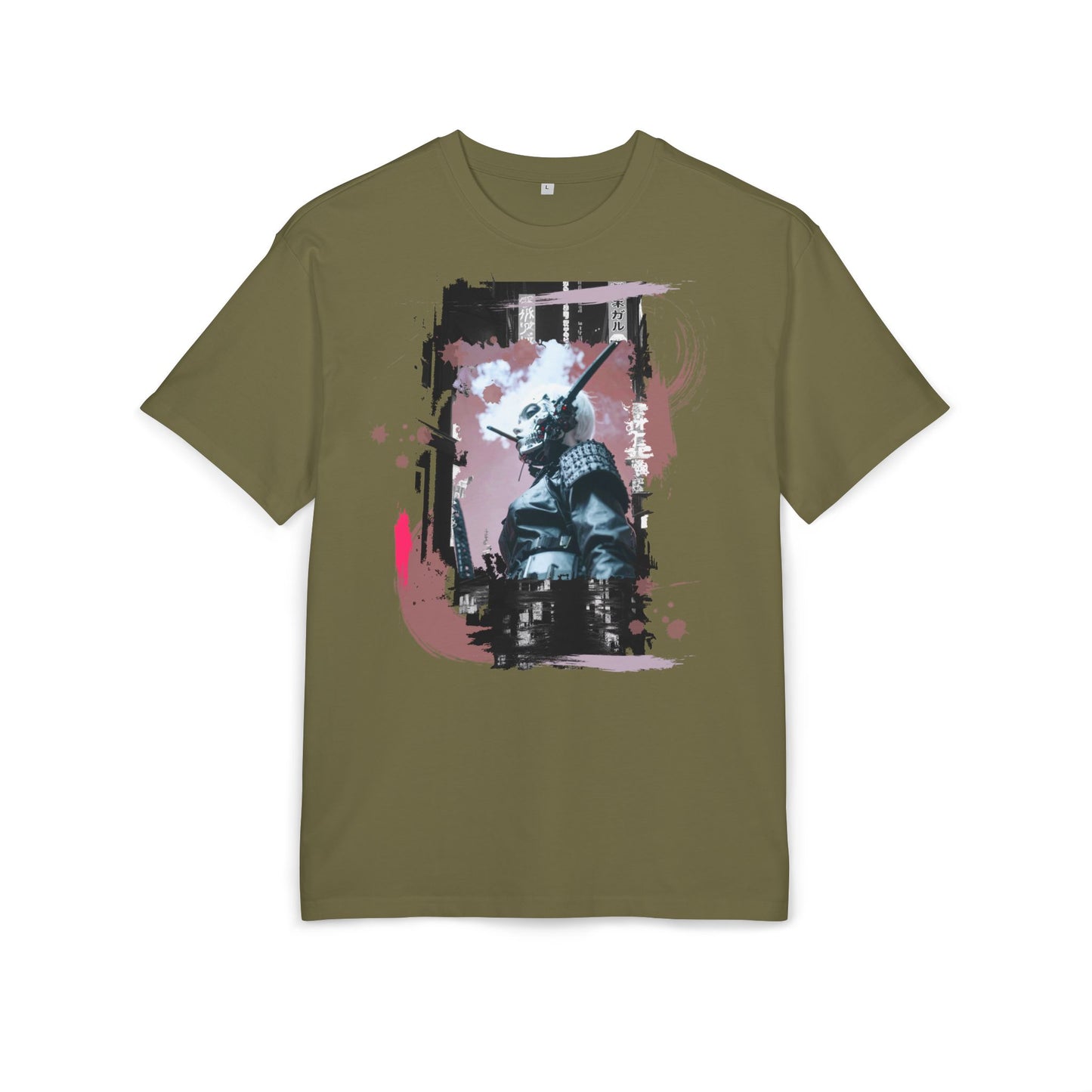 Unisex Heavy Oversize Tee featuring Samurai Art, Streetwear Graphic Tee, Gift for Him/Her, Casual Wear, Anime Inspired Fashion