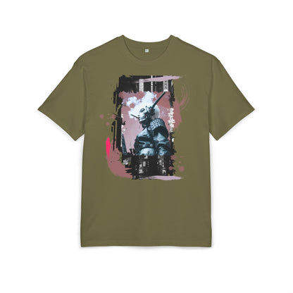 Unisex Heavy Oversize Tee featuring Samurai Art, Streetwear Graphic Tee, Gift for Him/Her, Casual Wear, Anime Inspired Fashion