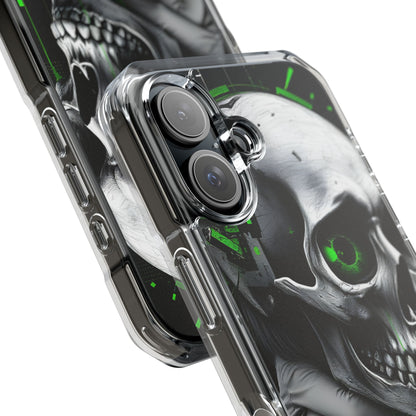 Edgy Skull Phone Case - Magnetic Clear Impact Cases, Unique Phone Cover, Goth Accessory, Halloween Gift, Stylish Tech Protection