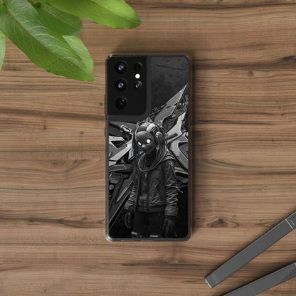 Anime-Inspired Clear Phone Case - Edgy Streetwear Style