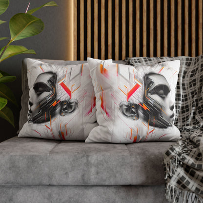 Futuristic Art Pillowcase - Modern Home Decor, Geometric Throw Pillow, Gift for Tech Lovers, Contemporary Accent Cushion
