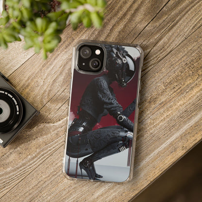 Cyber Design Magnetic Phone Case, Clear Mobile Cover, Gothic Style, Halloween Gift, Celestial Protection Accessory