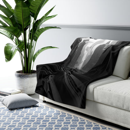 Futuristic Sherpa Fleece Blanket - Cozy Throw for Sci-Fi Lovers