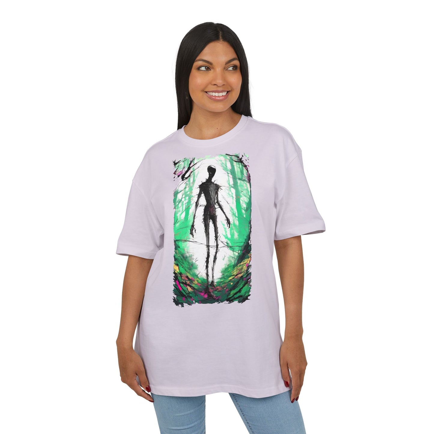 Mystical Forest Oversize Tee, Unisex Heavy Tee, Witchy Fashion, Boho Graphic Shirt, Alternative Style Tee