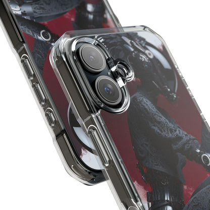 Cyber Design Magnetic Phone Case, Clear Mobile Cover, Gothic Style, Halloween Gift, Celestial Protection Accessory