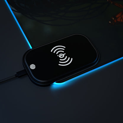 LED Gaming Mouse Pad with Wireless Charging | LED Desk Accessory, Gamer Gift, Tech Decor, Office Organizer, Home Office Essentials