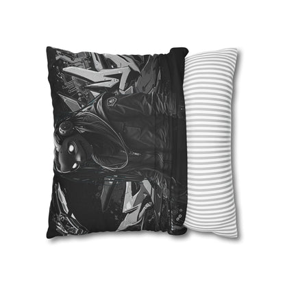 Edgy Cyberpunk Square Pillowcase - Modern Decor for Gaming Enthusiasts