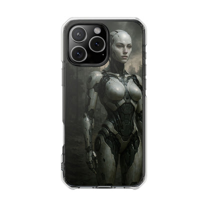 Futuristic Phone Case, Clear Impact Case with Sci-Fi Design, Smartphone Protection, Cyberpunk Aesthetic, Gift for Tech Lovers