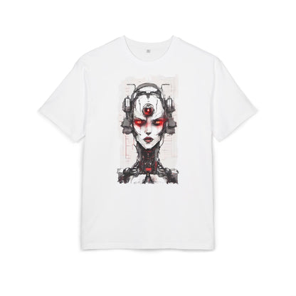 Futuristic Graphic Tee, Cyberpunk Oversized T-Shirt, Unisex Retro Style, Streetwear Top, Gift for Tech Lovers, Summer Casual Wear
