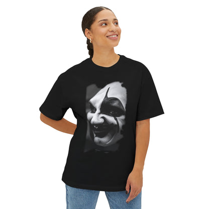 Spooky Emoji Boxy Tee | Oversized T-Shirt, Halloween Apparel, Casual Wear, Unique Graphic Design, Unisex T-Shirt