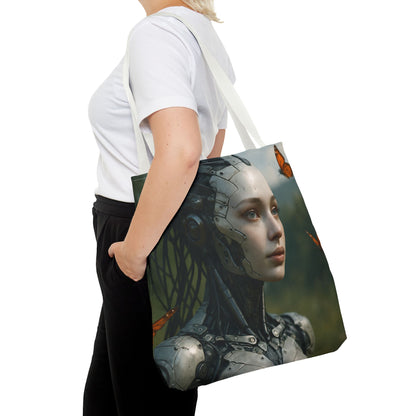 Futuristic Nature-Inspired Tote Bag, Eco-Friendly Bag, Gift for Tech Lovers, Reusable Shopping Bag, Art Tote for Nature Enthusiasts