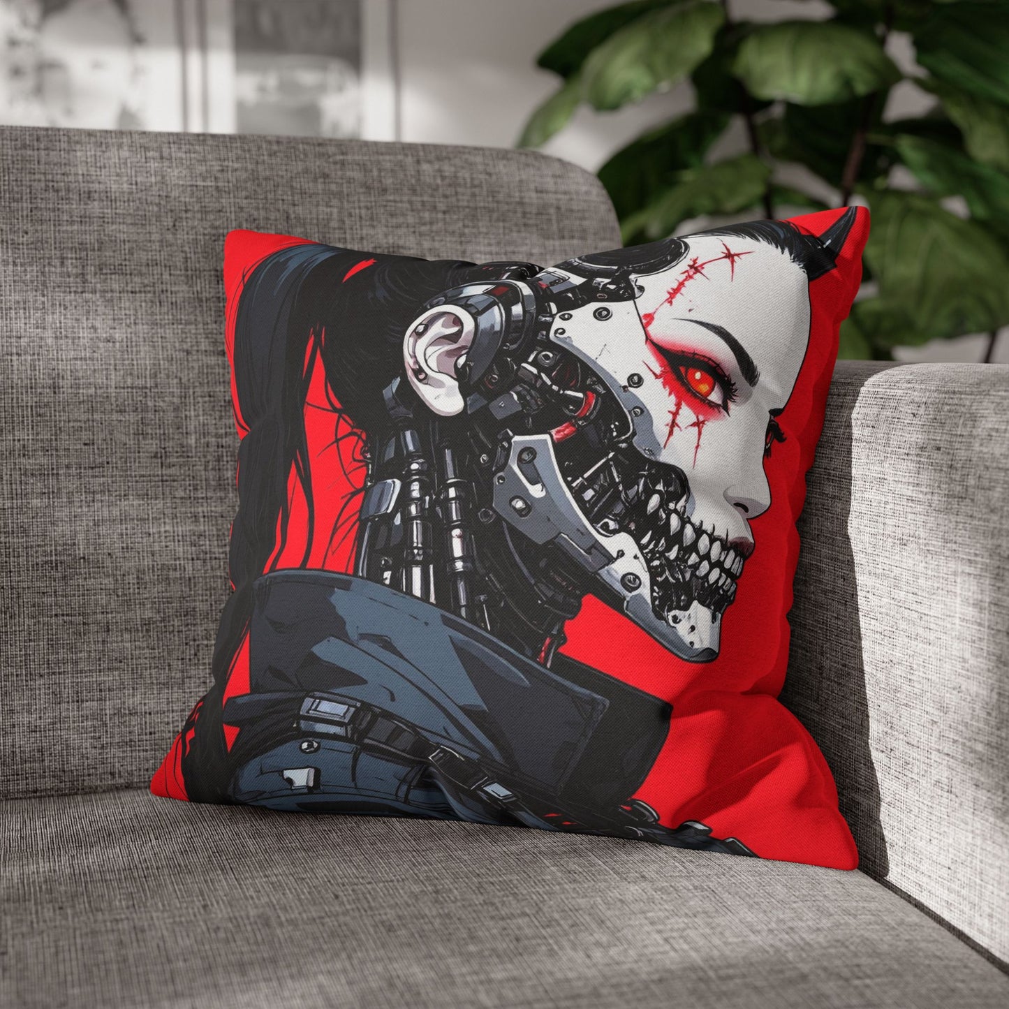 Futuristic Cyberpunk Pillowcase, Cozy Decor, Perfect for Gaming Rooms, Gifts for Tech Lovers, Stylish Home Accessories