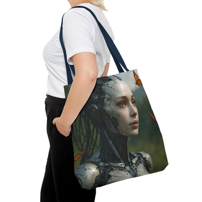 Futuristic Nature-Inspired Tote Bag, Eco-Friendly Bag, Gift for Tech Lovers, Reusable Shopping Bag, Art Tote for Nature Enthusiasts