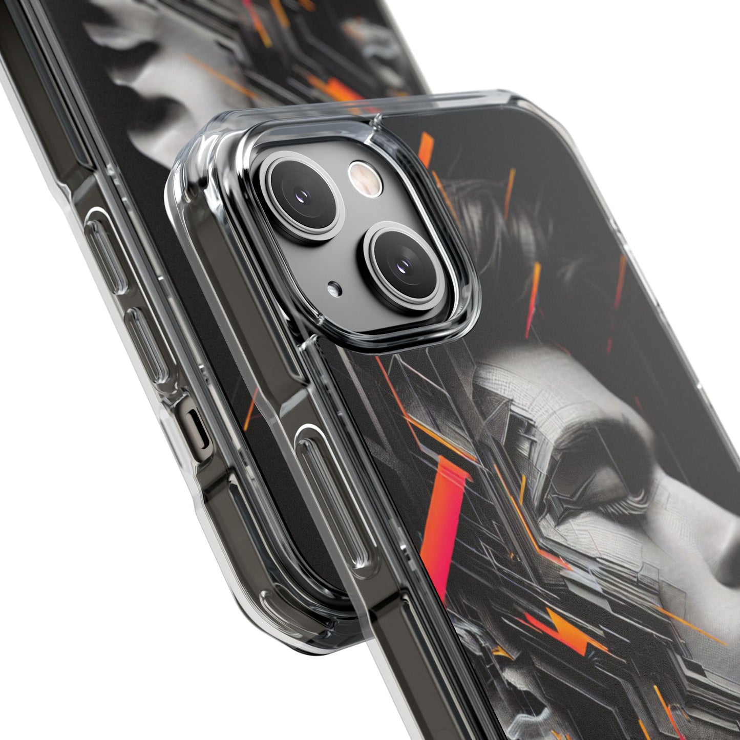 Magnetic Clear Impact Cases with Abstract Graphic, Stylish Phone Protection, Modern Gift for Tech Lovers, Unique Case