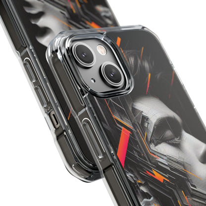 Magnetic Clear Impact Cases with Abstract Graphic, Stylish Phone Protection, Modern Gift for Tech Lovers, Unique Case
