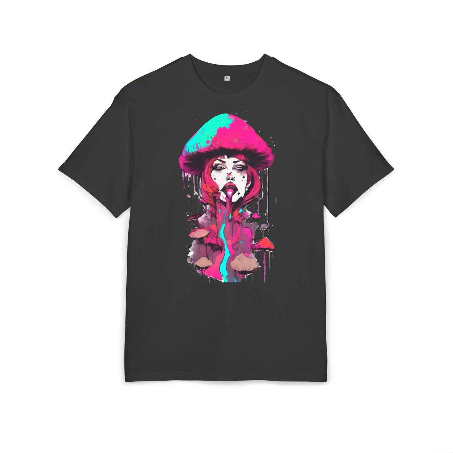 Vibrant Mushroom Art Unisex Heavy Oversize Tee, Funky T-Shirt, Artistic Casual Wear, Gift for Art Lovers, Unique Streetwear