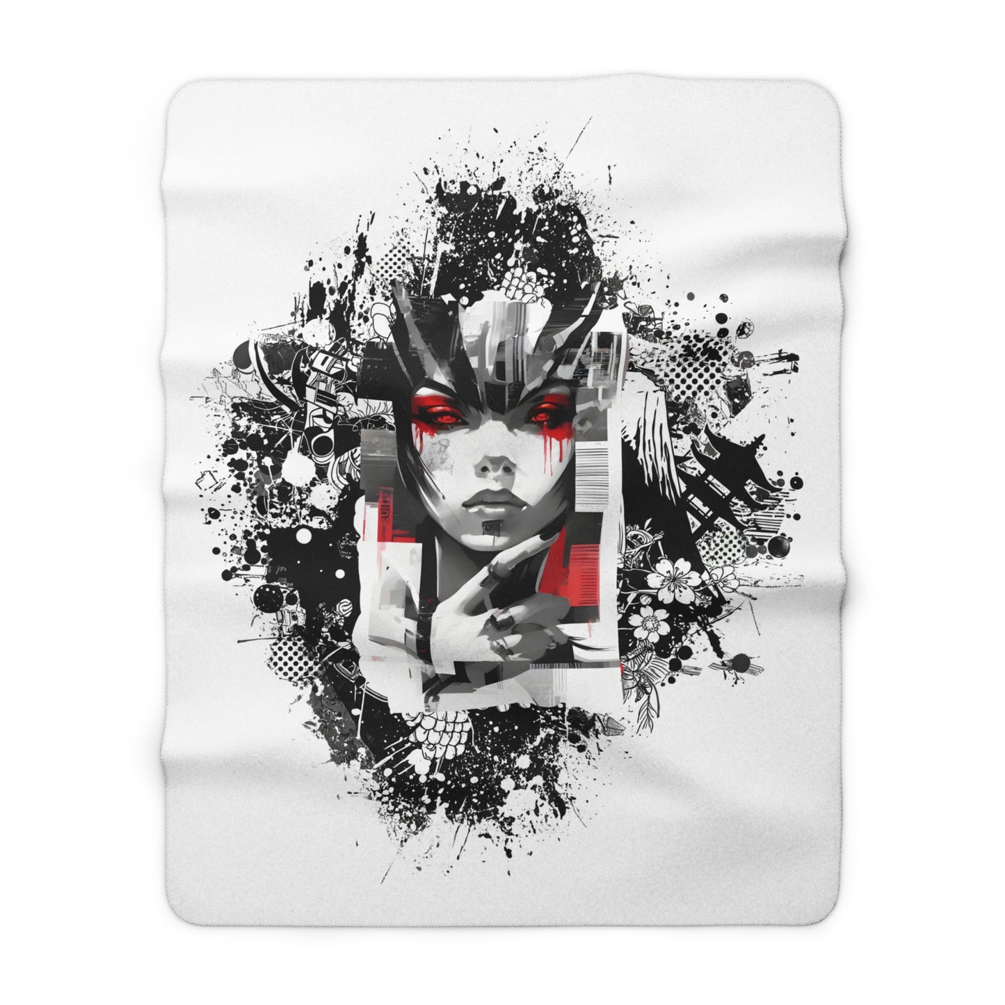 Cozy Sherpa Fleece Blanket - Artistic Modern Design for Comfort & Style