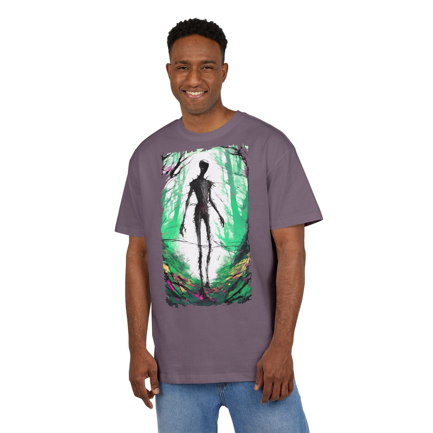 Mystical Forest Oversize Tee, Unisex Heavy Tee, Witchy Fashion, Boho Graphic Shirt, Alternative Style Tee