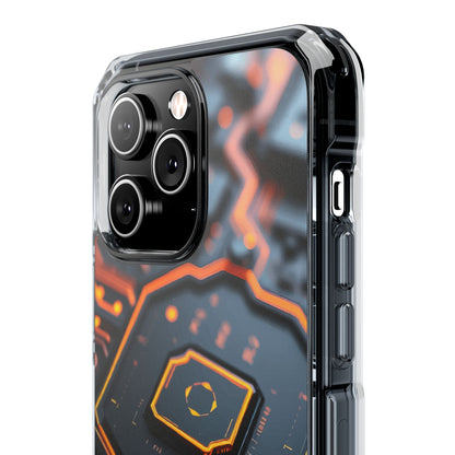 Futuristic Magnetic Phone Case, Clear Impact Case, Stylish Tech Accessory, Gifts for Tech Enthusiasts, Unique Phone Cover