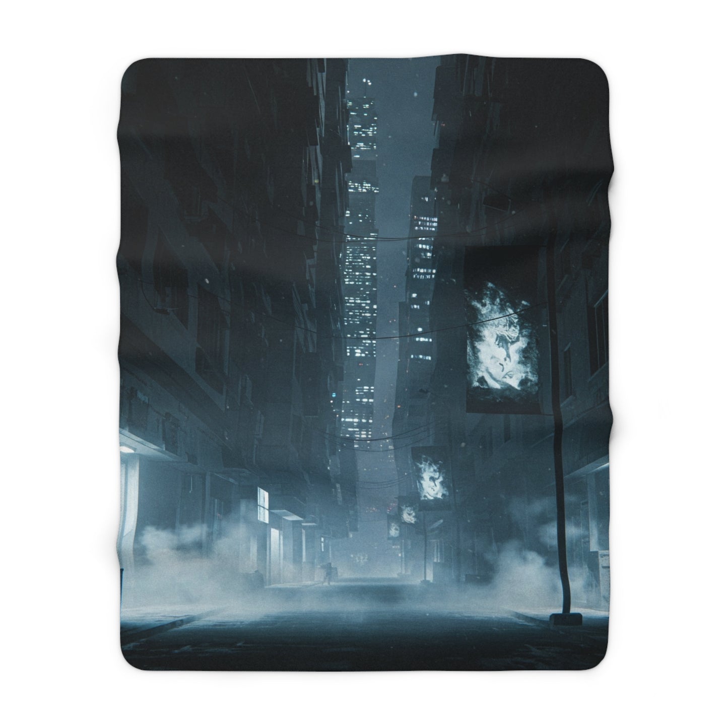 Cozy Urban Night Sherpa Fleece Blanket - Soft & Warm, Perfect for Home Decor