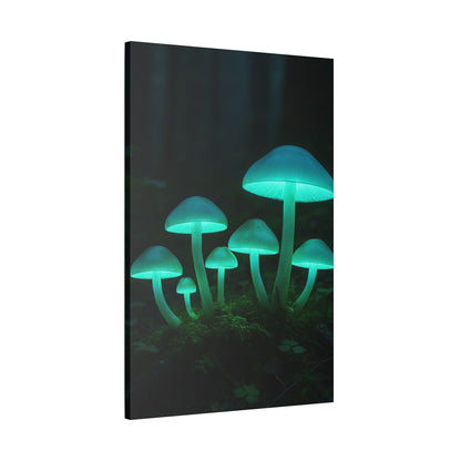 Glowing Mushroom Canvas Art Print, Mystical Wall Decor, Nature Lovers Gift, Home Aesthetic, Unique Artwork for Bedrooms, Living Rooms